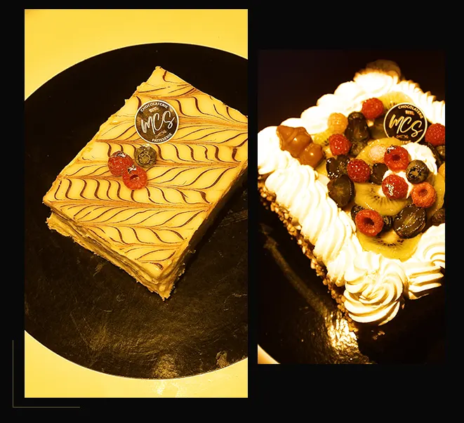 Patisseries réalisées par MCS : Mille feuille et charlotte